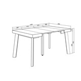 thumbnail of Consolle allungabile, Tavolo consolle allungabile, 140x90x73cm, Per 6 persone, Gambe in legno, Stile moderno, Nero _ 187_49
