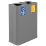 thumbnail of Stil Casa PURE système de collecte des déchets, acier peint, 60x30xh. 80 cm, 120 litres avec deux compartiments de 60 litres chacun, gris.