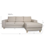 thumbnail of Nordic Sofa mit Chaiselong rechts gewendet hell beige.