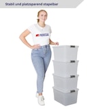 thumbnail of PROREGAL Aufbewahrungsbox mit Deckel 30L 4er Set Klein transparent stapelbar Kunststoffbox Verschlussclips Stapelbox Aufbewahrungsbehälter Büro