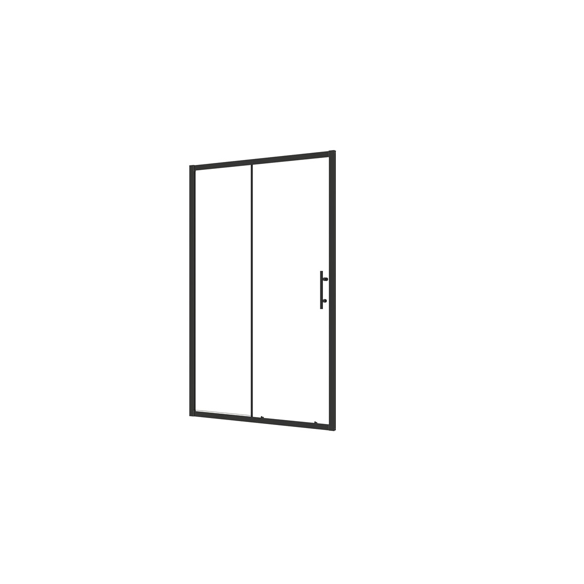 AICA Mampara de Ducha Frontal Corredera Cristal Templado 5mm Perfil Negro Mate (1260-1300)x1850mm