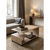 thumbnail of Design Couchtisch WL5.735 105 x 48,5 x 60 cm Sonoma Drehbar mit Rollen, Wohnzimmertisch Coffee Table, Sofatisch Loungetisch Holz, Kaffeetisch mit