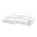 thumbnail of KAWOLA Sofa MIKA Ecksofa Cord cremeweiß Longchair links