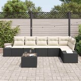 thumbnail of vidaXL Garten-Sofa-Set mit Kissen 7 pcs Braun und Creme Poly-Rattan