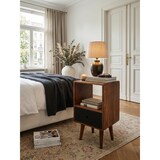 thumbnail of Retro Nachttisch aus Sheesham-Holz, 70 cm - Für Boxspringbetten, Vintage-Stil. 40x35x70 cm | Kadima Design