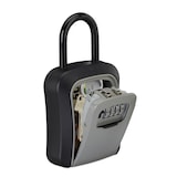 thumbnail of Relaxdays Schlüsseltresor, 4-stelliger Zahlencode, Bügel zum Aufhängen, Außenbereich, HxBxT 17,5x9,5x4 cm, schwarz/grau