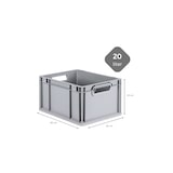thumbnail of PROREGAL 10x Eurobox NextGen Grip | HxBxT 22x30x40cm | 20 Liter | Griffe offen | Glatter Boden | Eurobehälter