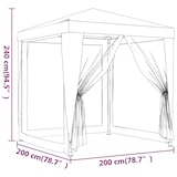thumbnail of Tente de fête avec 4 parois latérales en maille Rouge 2x2m PEHD Modèle AbriBoréal 152