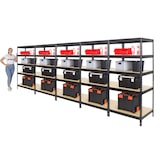 thumbnail of PROREGAL Mega Deal 5x Étagère charge lourde RIVET | HxLxP 180x90x60cm | 250kg par niveau | Noir | Lot d'étagères robustes de Garage Atelier Cave