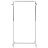 thumbnail of Perchero Estándar de Ropa Ajustable Portátil Ruedas 68,5x42x87-145 cm Blanco Plata