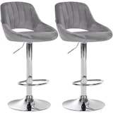 thumbnail of CLP Set van 2 barkrukken Milet fluweel Fluweel HBT: 85x47x48 cm Metaal in chroomoptiek donkergrijs