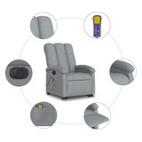 thumbnail of vidaXL Elektrischer Massagesessel mit Aufstehhilfe Hellgrau Stoff