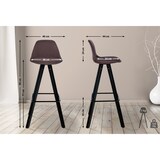thumbnail of Décoshop26 - Tabouret de bar chaise haute x1 repose-pieds style scandinave en tissu marron structure en bois noir carré 10_0004642