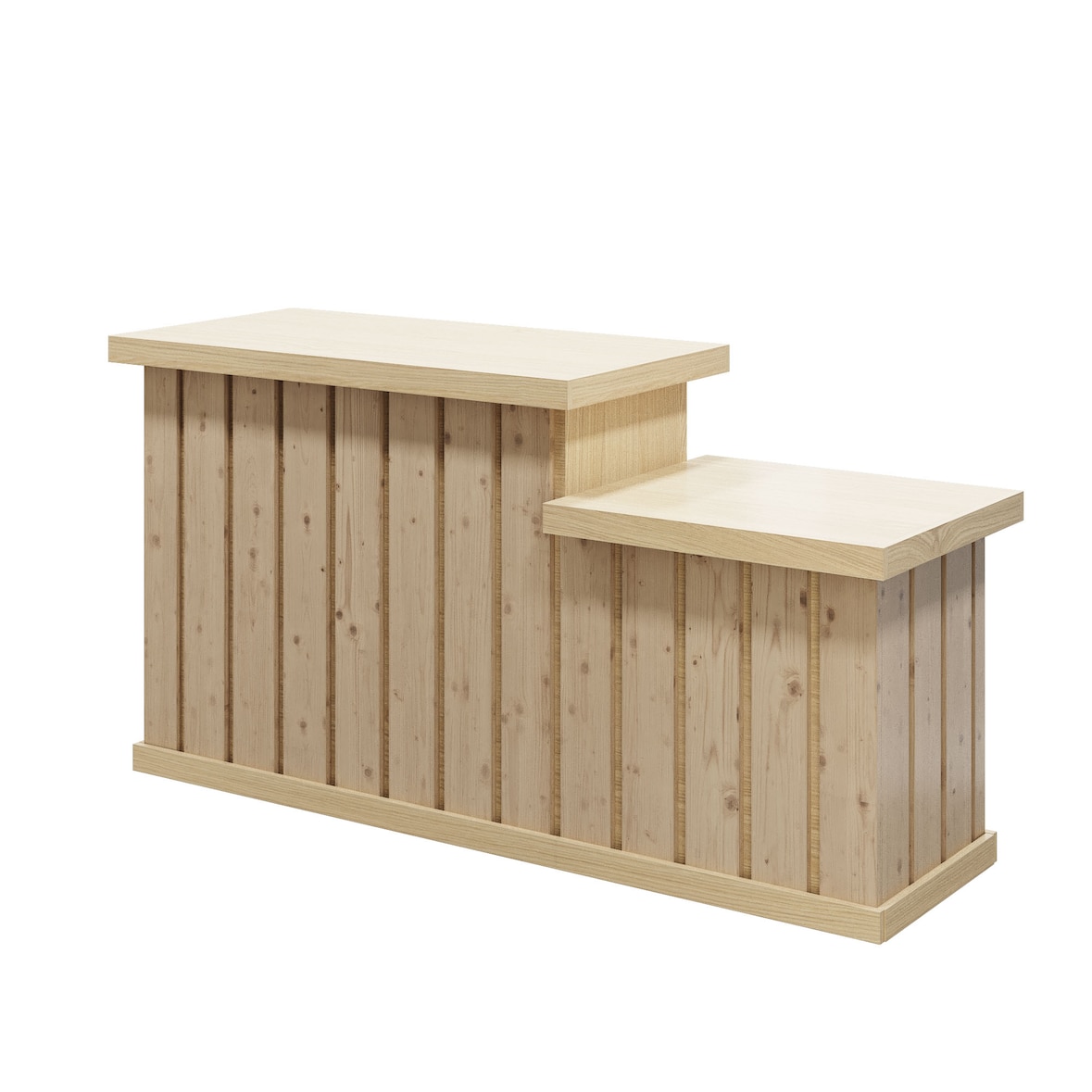 LES ARTISANS DU BOIS Comptoir Premier teinté verni cotonnade en bois massif L190 x P52 x H100 cm