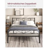 thumbnail of Doppelbettgestell, Bettrahmen aus Metall, passend für 160 x 200cm Matratze, Gästebett, hochwertige Stützbalken, für Erwachsene, schwarz