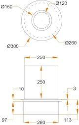 thumbnail of Runder Brenner mit Glas für Bioethanol-Kamin, Biokamin aus Edelstahl 3 lt d.30