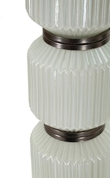 thumbnail of Moderne Stehlampe Bright One – Weißer Glasfuß und grauer Samtschirm – 163 cm, elegante und helle Stehlampe