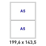 thumbnail of Lot de 100 Planches A4 de 2 étiquettes autocollantes A5 format 199,6 x 143,5 mm = 200 étiquettes