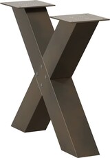 thumbnail of vidaXL Couchtischbeine X-Form 2 Stk. Naturstahl 50x(42-43) cm Stahl