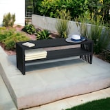 thumbnail of DanDiBo Gartenbank Metall Wetterfest 3 Sitzer Schwarz 150 cm mit 2 Ebenen Sitzbank Eisenbank Gartenmöbel Modern Parkbank