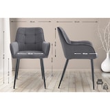 thumbnail of Lote de 2 sillas de comedor de terciopelo Ferndale Gris oscuro