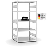 thumbnail of PROREGAL Fachbodenregal Stecksystem | Grundregal | HxBxT 200x100x80cm | 5 Ebenen | Fachlast 330 kg | Beidseitig nutzbar | Lichtgrau