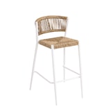 thumbnail of METRO PROFESSIONAL Cadeira de bar empilhável Lario, alumínio/poliuretano, design de corda, branco