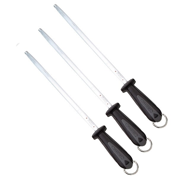 Matfer Fusil mèche ronde chrome 30 cm noir gris standard Matfer - 125046