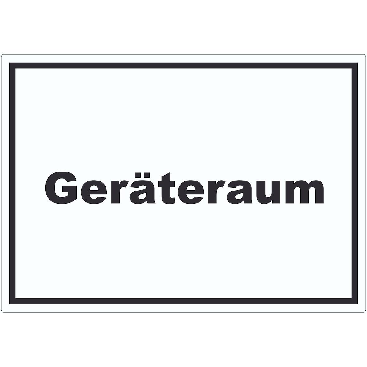 Geräteraum Aufkleber mit Text Schuppen waagerecht A1 (594x841mm)