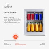 thumbnail of Brooklyn 24 Mini-Kühlschrank Glastür LED Ablage Silber