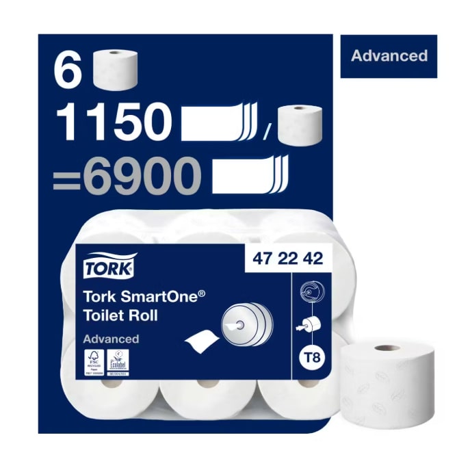 TORK SmartOne® | Papel Higiénico Blanco T8 (cod. 472242) - Saco 6 ud.