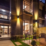 thumbnail of LED Fassadenleuchten Wandleuchte Eckig mit GU10 Fassung IP65 in Schwarz 2 Flammig mit Leuchtmittel Warmweiß