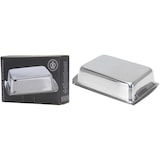 thumbnail of 2x Butterdose Butterglocke Butterschale 16x11x4cm Edelstahl Küche Gastro Margarine