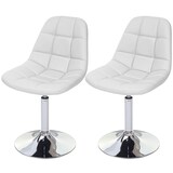 thumbnail of Décoshop26 - 2x chaises de salle à manger en synthétique blanc pied chromé pivotant CDS04425