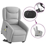 thumbnail of vidaXL Massagesessel mit Aufstehhilfe Elektrisch Wolkengrau Stoff
