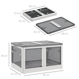 thumbnail of caja de almacenamiento apilable con tapa 69L caja organizadora plegable con ruedas contenedor de plástico con acceso a 5 lados 60x42x34 cm