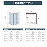 thumbnail of AICA Mampara de ducha curva semicircular corredera,cromado,vidrio antical 6mm 800x800x1850mm