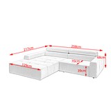 thumbnail of KAWOLA Sofa RENO Ecksofa Feincord weiß mit motorischem Sitzvorzug Longchair links