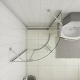 thumbnail of AICA Mampara de ducha curva abatible,cromado,vidrio antical 6mm,(870-885)x(870-885)x1950mm