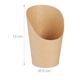 thumbnail of Relaxdays Kraftpapier Becher 100er Set, abgeschrägt, Pommes, Eis, Popcorn, Snacks to go, 400ml, Snackbecher Pappe, braun
