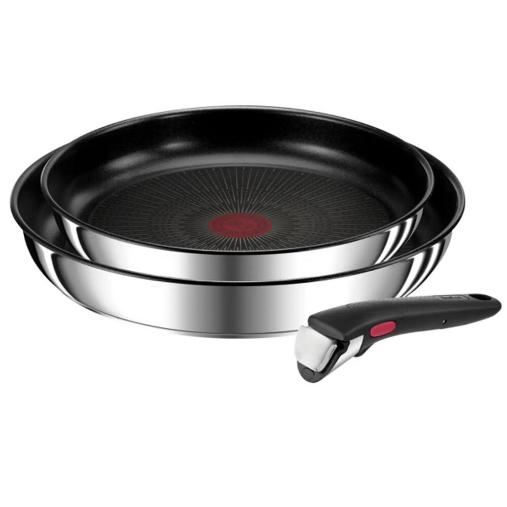 TEFAL Lot De 2 Poêles 22/26cm Inox + Poignée L9739002