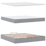thumbnail of vidaXL Ottoman-Bett mit Matratze & LEDs Hellgrau 160x200 cm Stoff