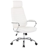 thumbnail of Fauteuil de bureau  Rako en véritable cuir ajustable et pivotant Blanc