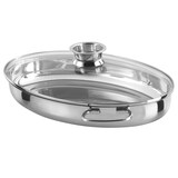 thumbnail of GSW Ovaler Edelstahl-Bräter 38 x 25 x 19,5cm 3 in 1, induktionsgeeignet, backofengeeignet bis 240°C