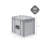 thumbnail of PROREGAL 5x Eurobox NextGen Portable | HxBxT 33,5x30x40cm | 30 Liter | Eurobehälter, Transportbox, Transportbehälter, Stapelbehälter