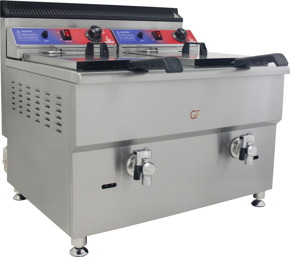 Gasfrit - Freidora a Gas con grifo de 17 + 17 litros de 680x670x650 mm con termostato EGO