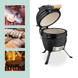 thumbnail of Relaxdays Kamado Grill, Ø 32 cm, Keramikgrill mit Thermometer bis 450 °C, BBQ, Grillen, Kochen & Backen, Smoker, schwarz