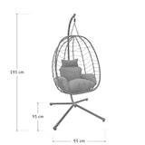 thumbnail of SVITA SHELLY Hängesessel mit Gestell Loungesessel Hängesitz Hängestuhl klappbar Hängekorb Hängeschaukel Outdoorsessel Grau