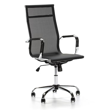 Sedia da ufficio reclinabile sottile, tessuto traspirante, sedia direzionale con poggiatesta, regolabile in altezza, design ergonomico