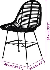 thumbnail of Décoshop26 - Set mit 6 Esszimmerstühlen im rustikalen Design aus naturschwarzem Rattan DEC025701